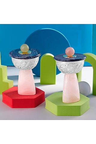 Multi-Colored Silver-Plated Bowls (Set Of 4) by SwatiN