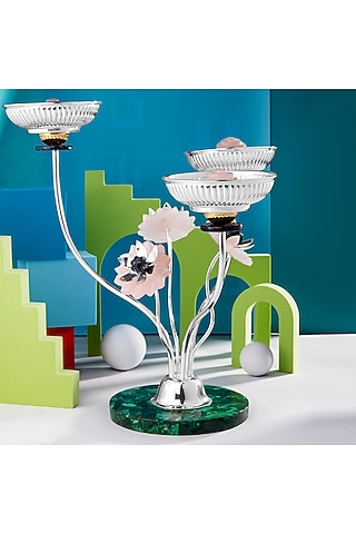 Multi-Colored Silver Plated Flower Decor by SwatiN