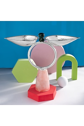 Multi-Colored Silver-Plated Candle Stand by SwatiN