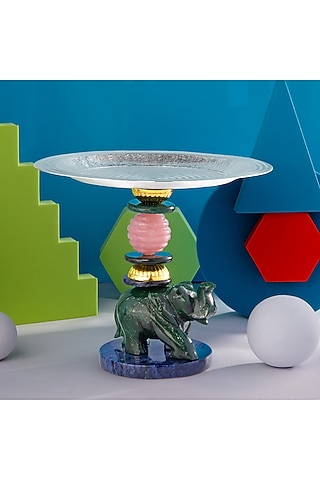 Multi-Colored Silver Plated Platter by SwatiN