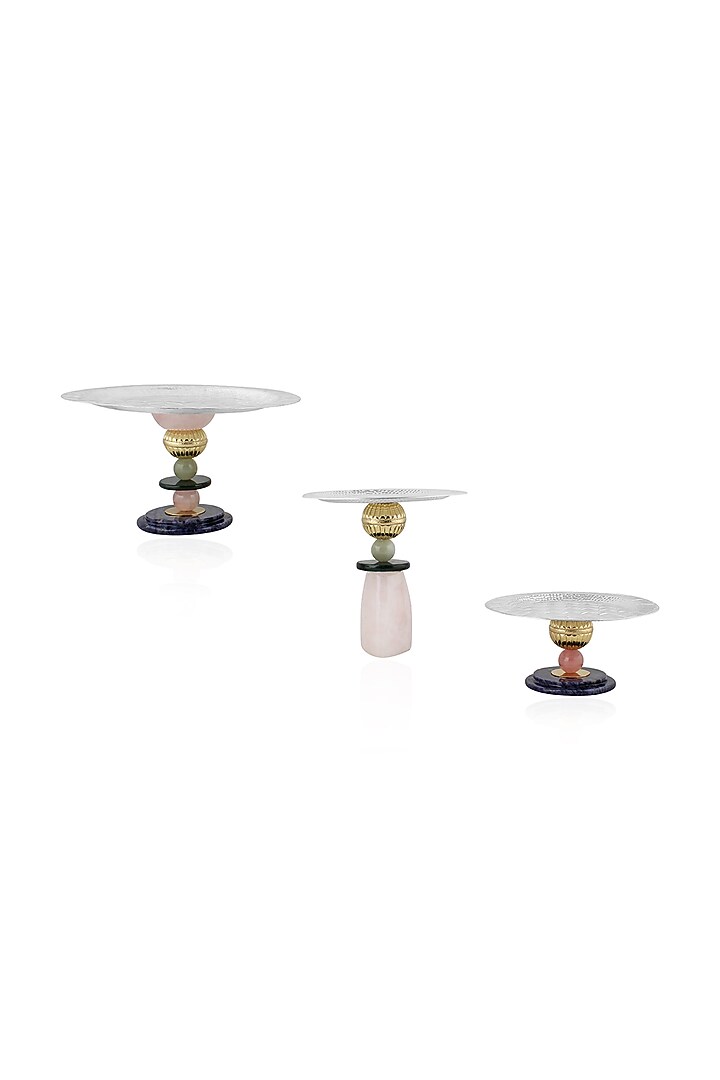 Multi-Colored Silver Plated Mini Platter by SwatiN at Pernia's Pop Up Shop