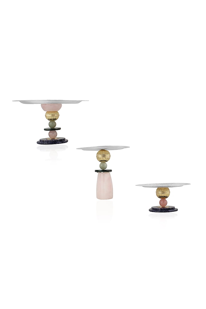 Multi-Colored Silver Plated Platter by SwatiN at Pernia's Pop Up Shop