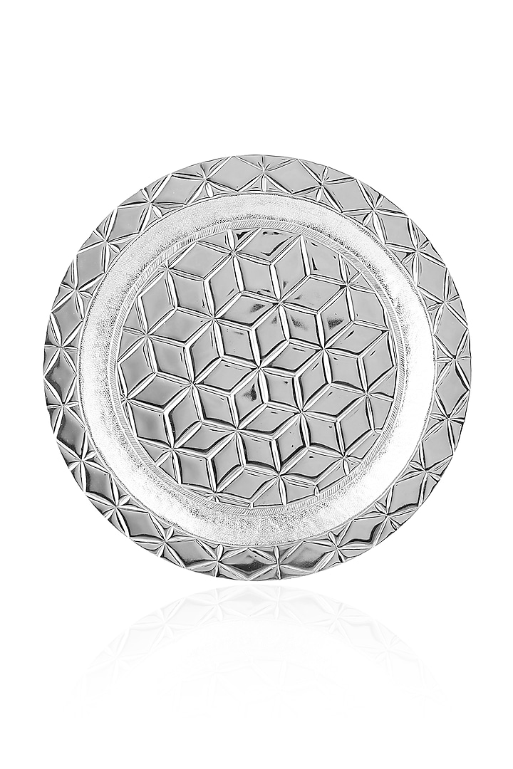 Multi-Colored Silver Plated Platter by SwatiN at Pernia's Pop Up Shop