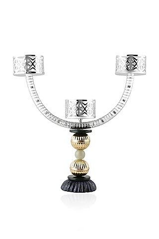 Multi-Colored Silver Plated Lamp by SwatiN