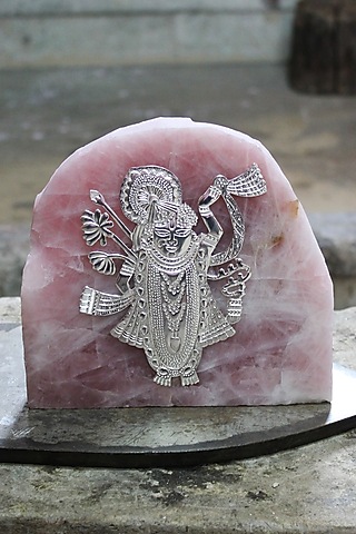 Pink Rose Quarts Lord Shreenathji Idol by SwatiN