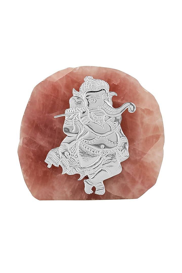 Pink Rose Quartz Lord Dancing Ganesha Idol by SwatiN at Pernia's Pop Up Shop