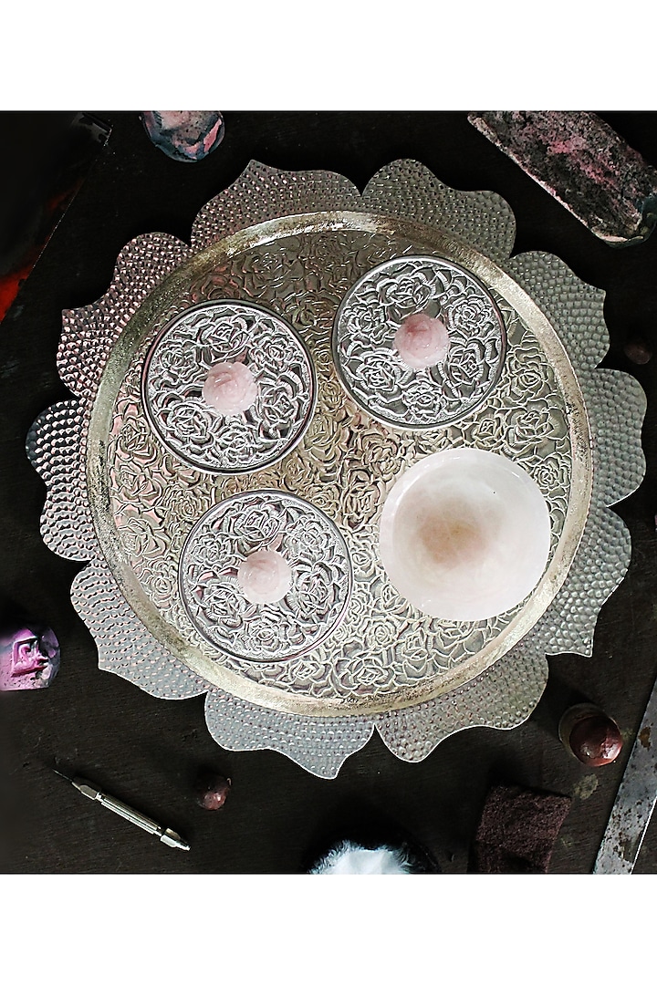 Pink Rose Quartz Serving Bowls With Lids by SwatiN