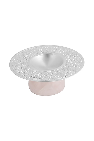 Pink Rose Quartz Metal Candle Holder by SwatiN