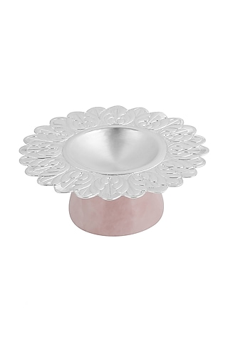 Pink Rose Quartz Metal Candle Holder by SwatiN