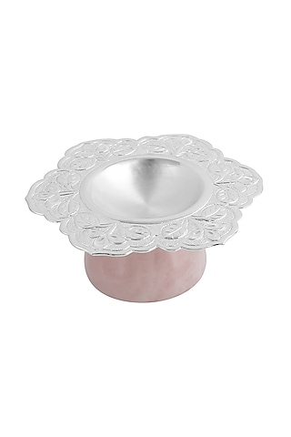 Pink Rose Quartz Metal Candle Holder by SwatiN