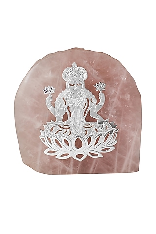 Pink Rose Quartz Goddess Laxmi Idol by SwatiN