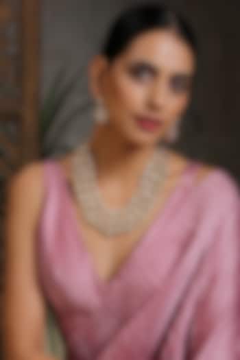 Gold Finish Red Kundan Polki Long Necklace Set by Swabhimann Jewellery at Pernia's Pop Up Shop