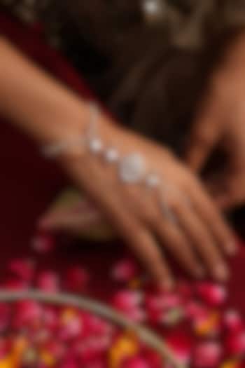 Rose Gold Finish Kundan Polki Adjustable Hathphool by Swabhimann Jewellery at Pernia's Pop Up Shop