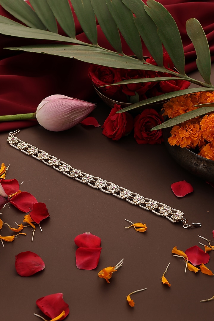 Gold Finish Red Kundan Polki Sheeshphool by Swabhimann Jewellery at Pernia's Pop Up Shop