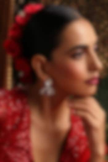 Gold Finish Ruby Red Kundan Polki Stud Earrings by Swabhimann Jewellery at Pernia's Pop Up Shop