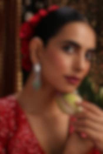 Gold Finish Mint Kundan Polki Dangler Earrings by Swabhimann Jewellery at Pernia's Pop Up Shop