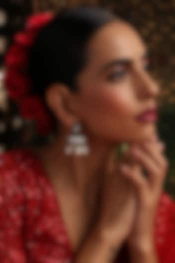 Gold Finish Emerald Kundan Polki Jhumka Earrings by Swabhimann Jewellery at Pernia's Pop Up Shop