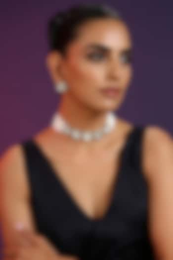 Two-Tone Finish Kundan Polki Choker Necklace Set by Swabhimann Jewellery at Pernia's Pop Up Shop