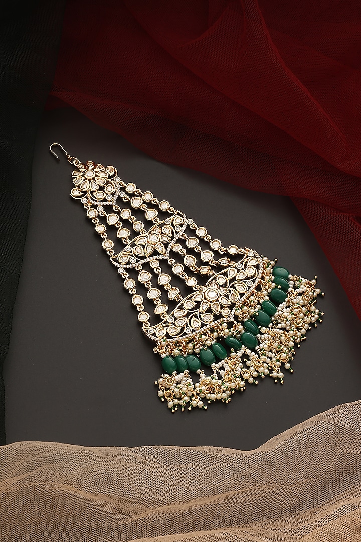 Gold Finish Kundan Polki Pasa by Swabhimann Jewellery at Pernia's Pop Up Shop