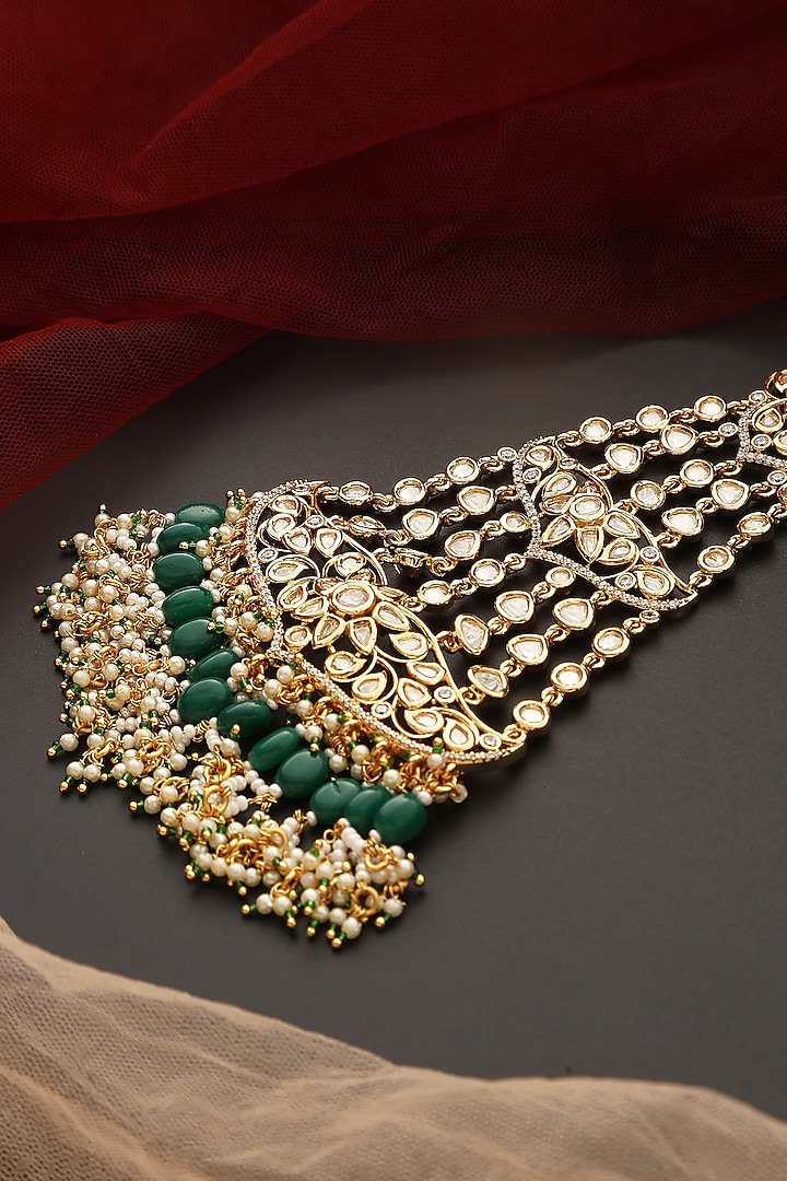 Gold Finish Kundan Polki Pasa by Swabhimann Jewellery at Pernia's Pop Up Shop