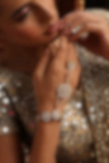 Gold Finish Kundan Polki Handcrafted Haathphool by Swabhimann Jewellery at Pernia's Pop Up Shop