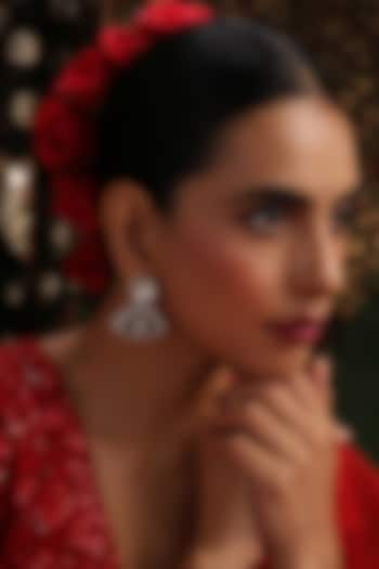 Gold Finish Emerald Green Kundan Polki Handcrafted Dangler Earrings by Swabhimann Jewellery at Pernia's Pop Up Shop