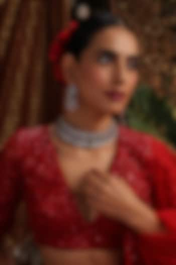 Gold Finish Multi-Colored Kundan Polki & Zircon Choker Necklace Set by Swabhimann Jewellery at Pernia's Pop Up Shop