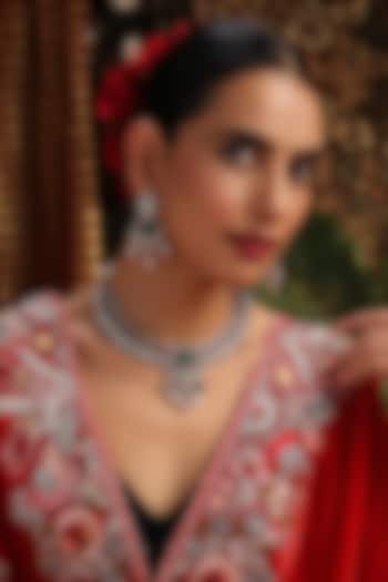 Gold Finish Multi-Colored Kundan Polki & Zirconia Choker Necklace Set by Swabhimann Jewellery at Pernia's Pop Up Shop