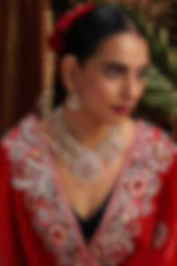 Gold Finish Multi-Colored Kundan Polki Jadau Necklace Set by Swabhimann Jewellery at Pernia's Pop Up Shop