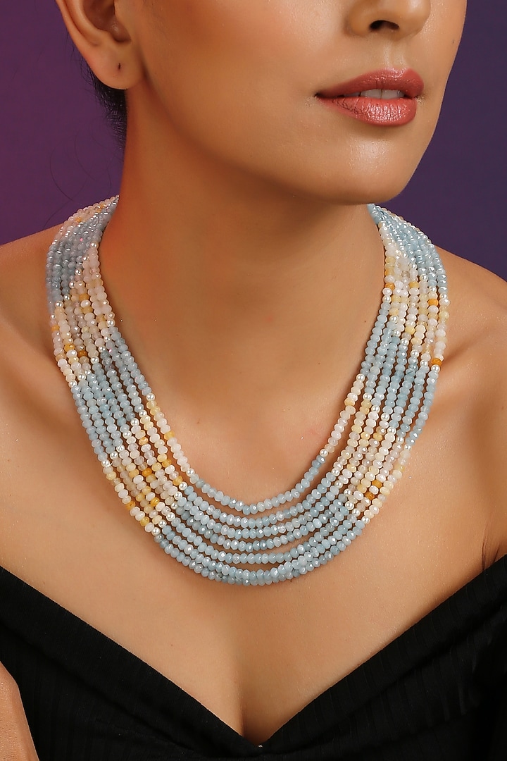 Gold Finish Long Beaded Handcrafted Necklace by Swabhimann Jewellery at Pernia's Pop Up Shop