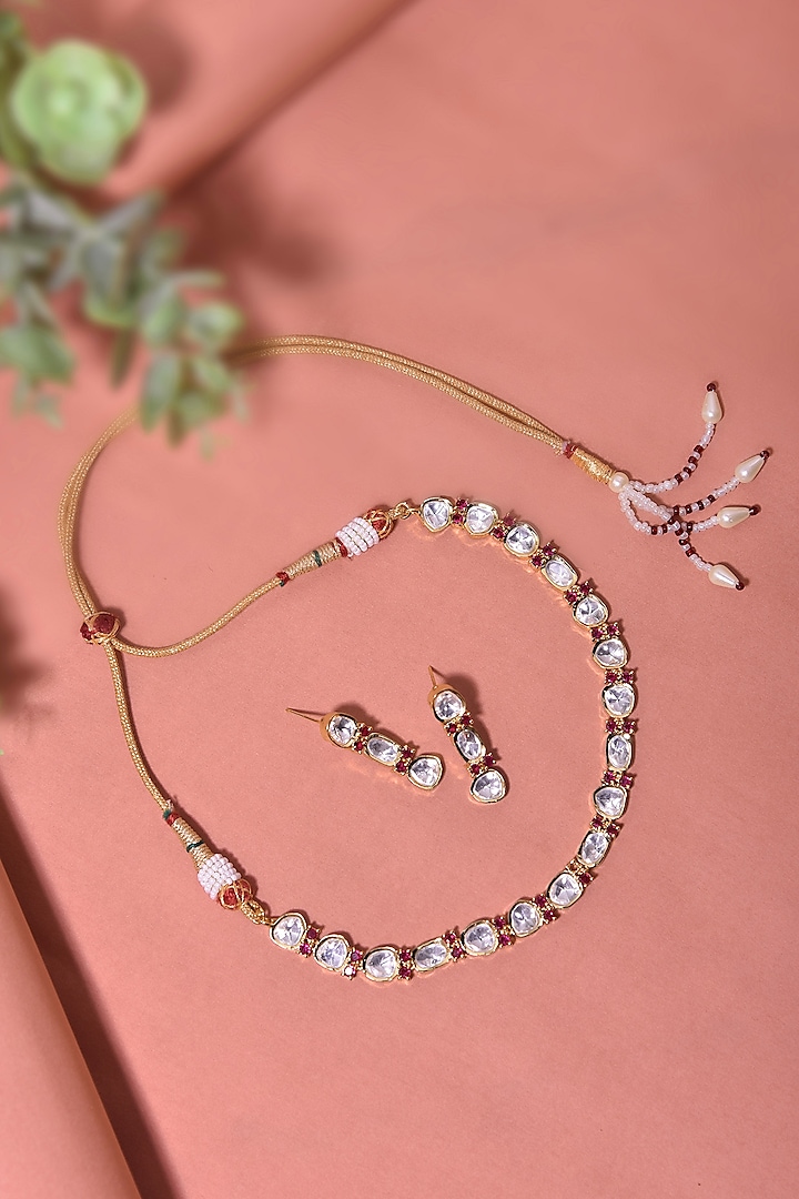 Pink Rose Gold Necklace Set