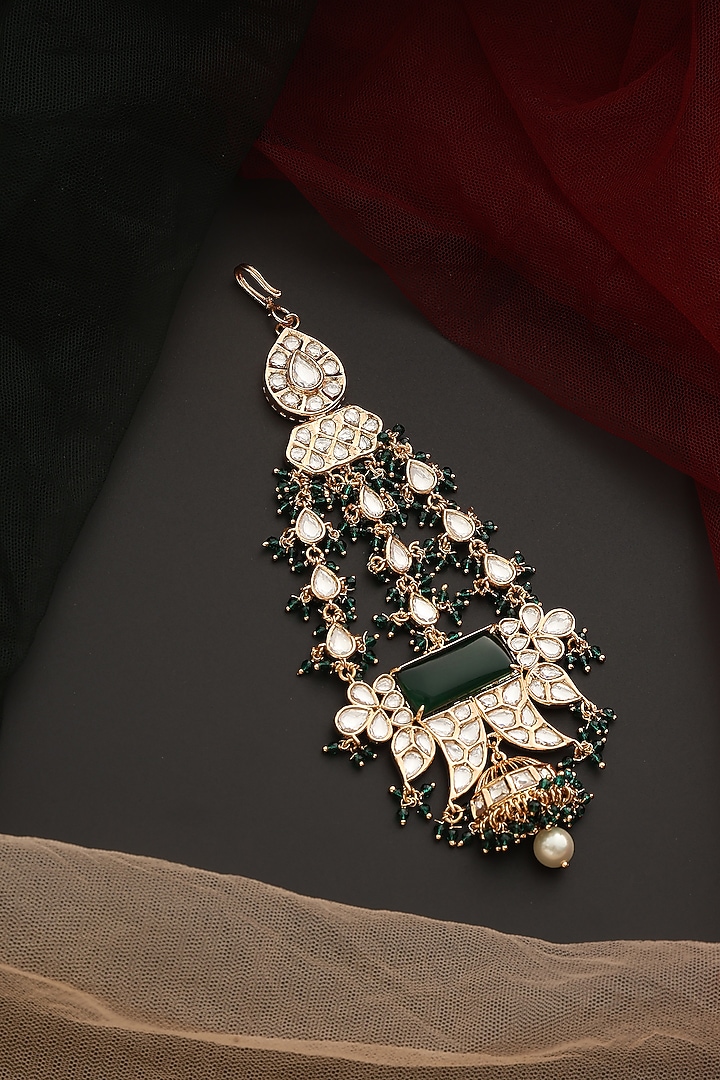 Gold Finish Kundan Polki Pasa by Swabhimann Jewellery at Pernia's Pop Up Shop