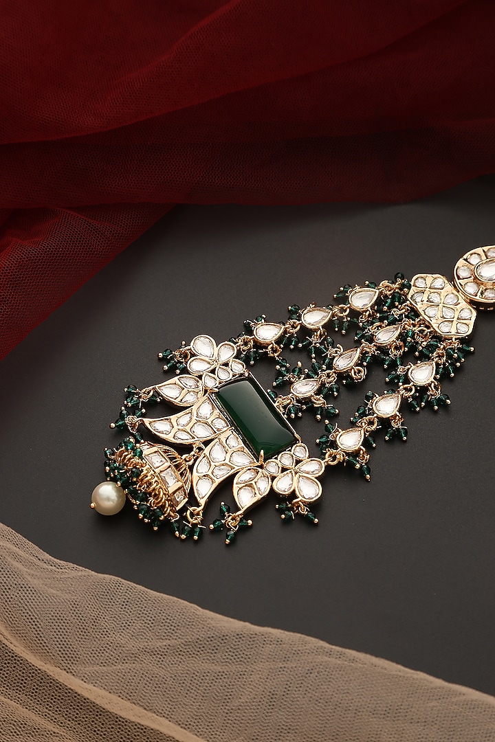 Gold Finish Kundan Polki Pasa by Swabhimann Jewellery at Pernia's Pop Up Shop