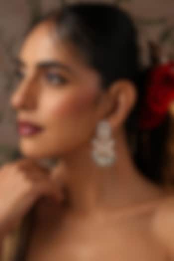 Rose Gold Finish Multi-Colored Kundan Polki Dangler Earrings by Swabhimann Jewellery at Pernia's Pop Up Shop