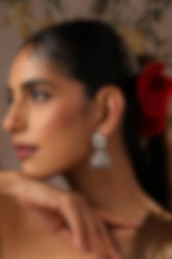 Gold Finish Green Kundan Polki Jhumka Earrings by Swabhimann Jewellery at Pernia's Pop Up Shop