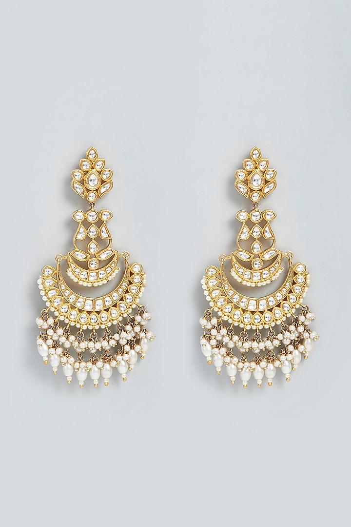 Gold Finish Chandbali Earrings Design by Swabhimann Jewellery at Pernia ...