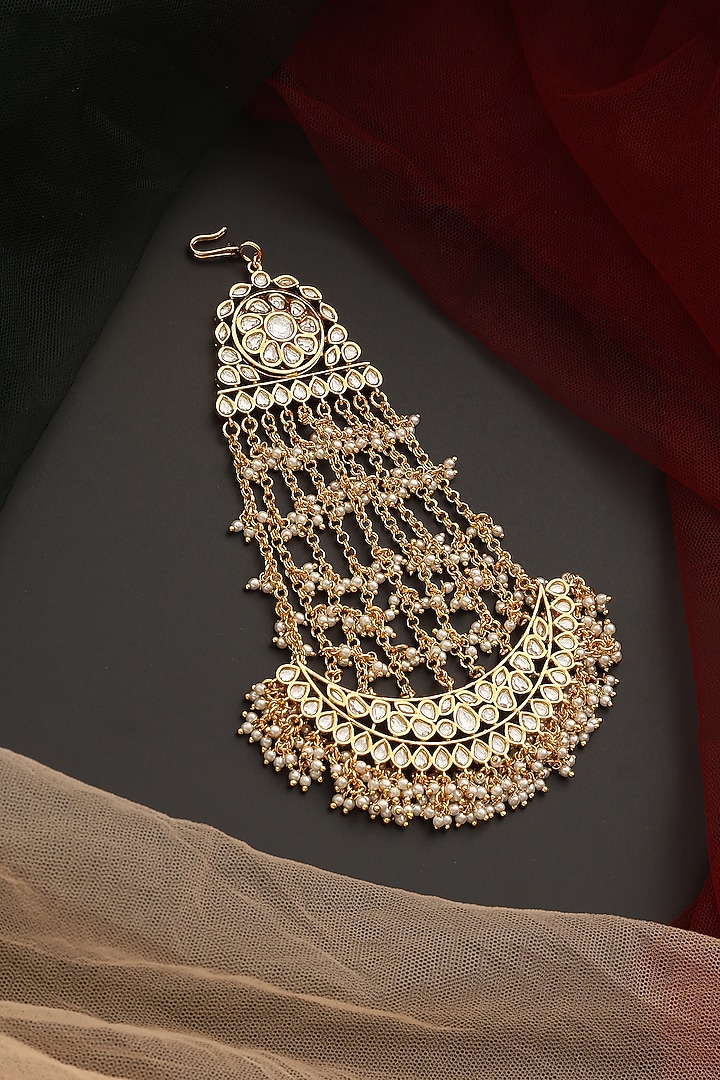 Gold Finish Kundan Polki Pasa by Swabhimann Jewellery at Pernia's Pop Up Shop