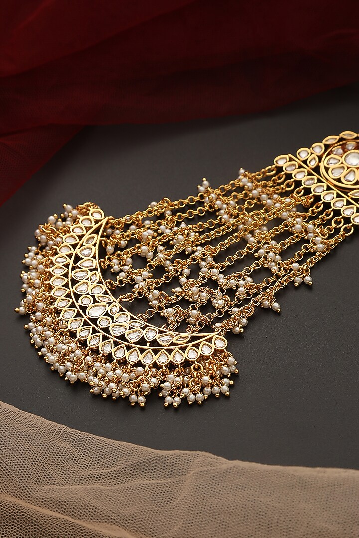 Gold Finish Kundan Polki Pasa by Swabhimann Jewellery at Pernia's Pop Up Shop