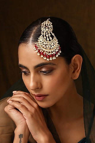 Gold Finish Kundan Polki Pasa by Swabhimann Jewellery