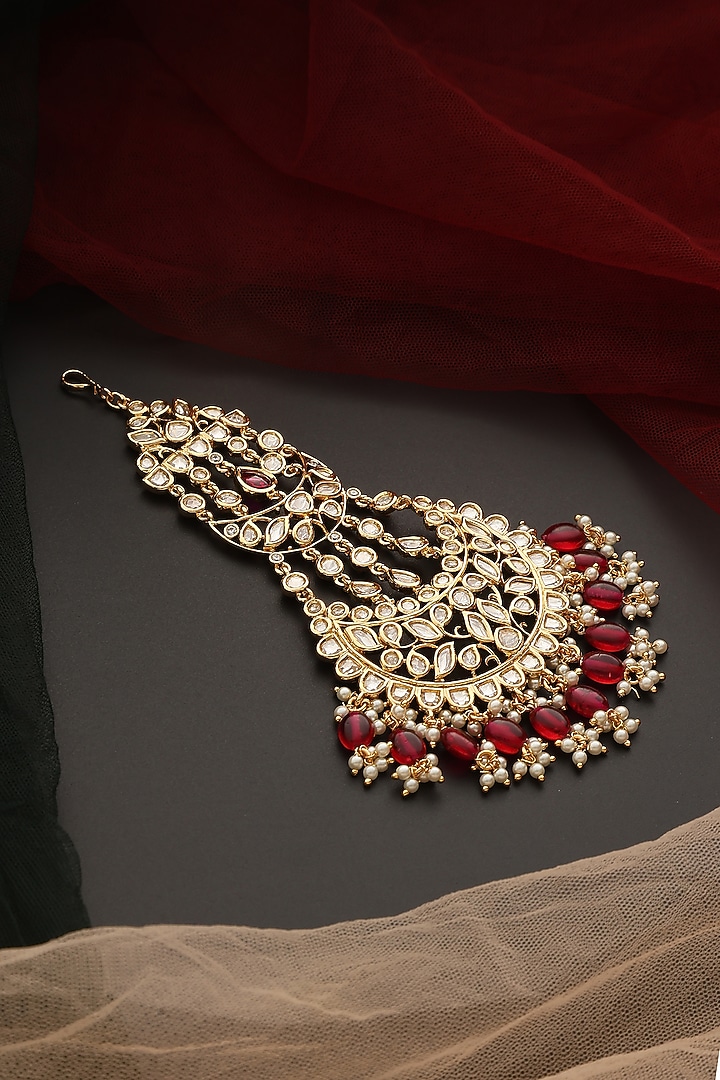 Gold Finish Kundan Polki Pasa by Swabhimann Jewellery at Pernia's Pop Up Shop