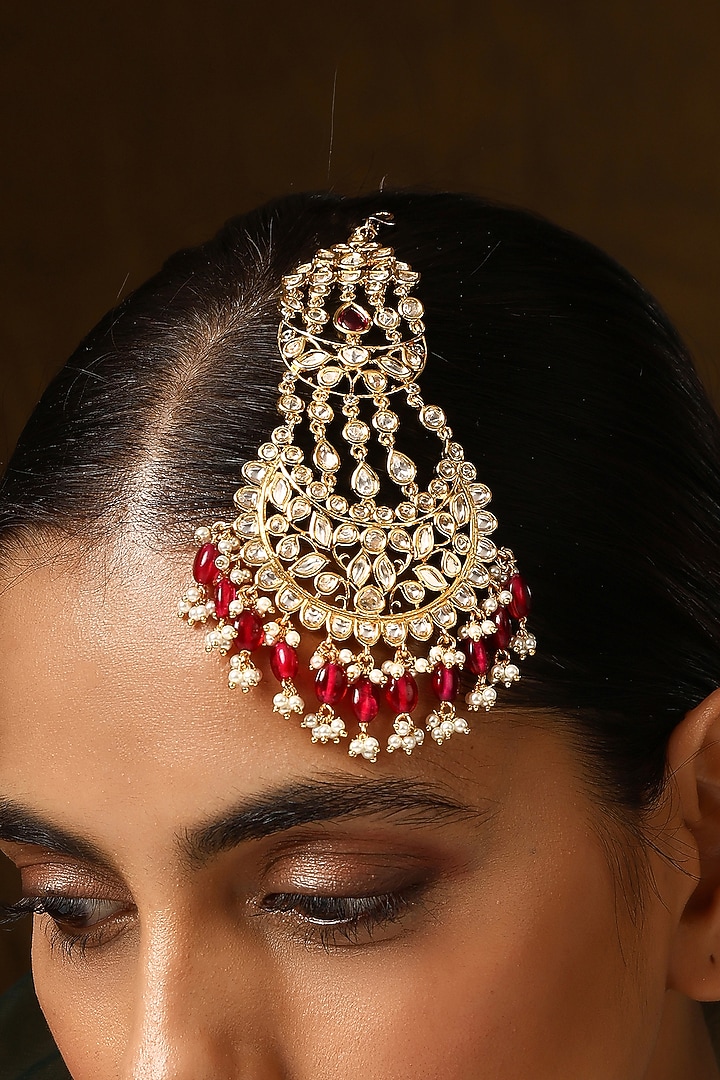 Gold Finish Kundan Polki Pasa by Swabhimann Jewellery at Pernia's Pop Up Shop