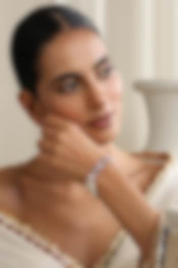 Rose Gold Finish Kundan Polki Handcrafted Openable Bracelet by Swabhimann Jewellery at Pernia's Pop Up Shop