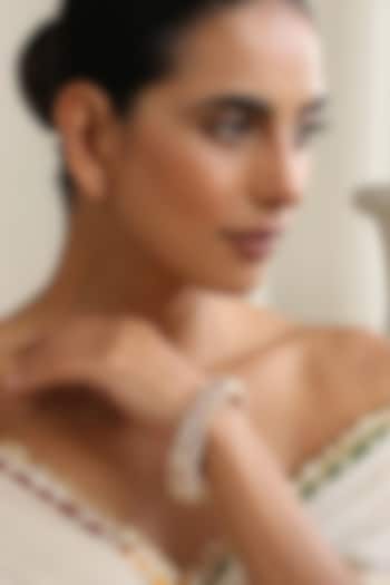 Rose Gold Finish Red Kundan Polki Handcrafted Openable Kada by Swabhimann Jewellery at Pernia's Pop Up Shop