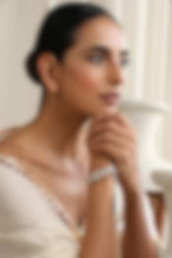 Rose Gold Finish Green Kundan Polki Handcrafted Openable Bracelet by Swabhimann Jewellery at Pernia's Pop Up Shop