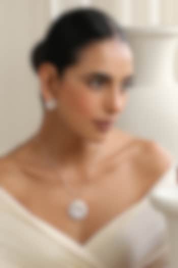 Rose Gold Finish Red Kundan Polki Handcrafted Pendant Necklace Set by Swabhimann Jewellery at Pernia's Pop Up Shop