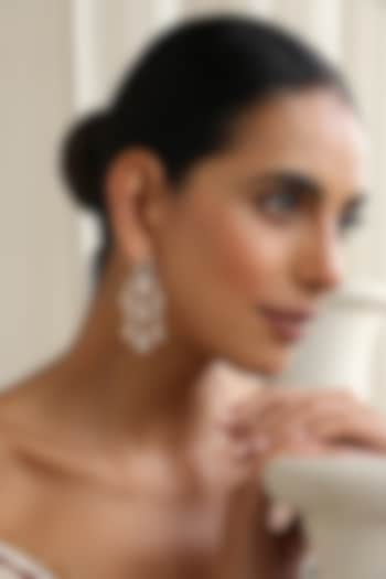 Rose Gold Finish Red Kundan Polki Dangler Earrings by Swabhimann Jewellery at Pernia's Pop Up Shop