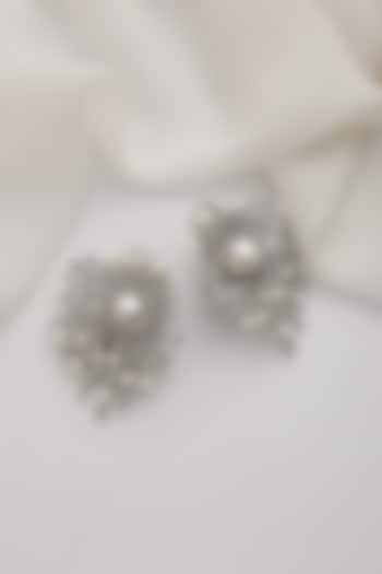 Silver finish Zircon Dangler Earrings by Swabhimann Jewellery at Pernia's Pop Up Shop