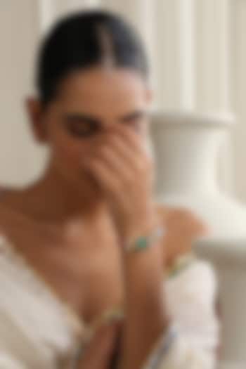 Gold Finish Multi-Colored Zircon Bracelet by Swabhimann Jewellery at Pernia's Pop Up Shop