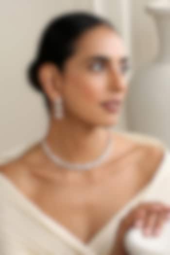 Rose Gold Finish Kundan Polki Necklace Set by Swabhimann Jewellery at Pernia's Pop Up Shop