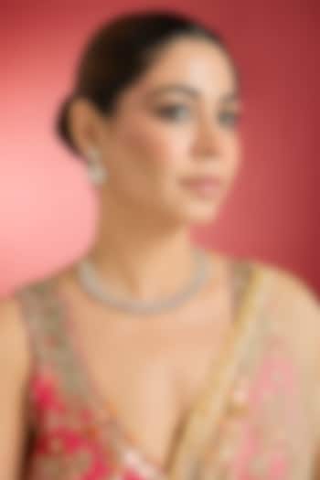 Rose Gold Finish Kundan Polki Necklace Set by Swabhimann Jewellery at Pernia's Pop Up Shop